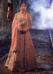Heavily Embroidered Designer Ivory Bridal Maxi for Walima