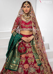 Embroidered Red Lehenga Bridal Attire