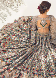 Heavy Bridal Lehnga Choli in Silver Color Backside Look