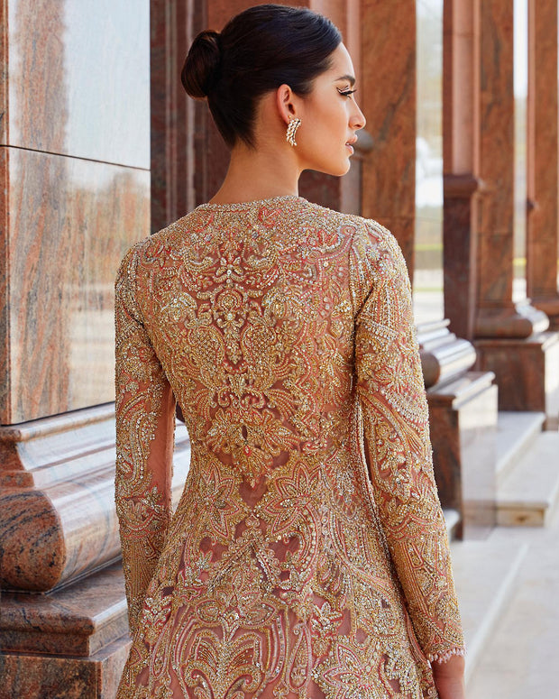Heavy Bridal Pink Lehengas with Gown 
