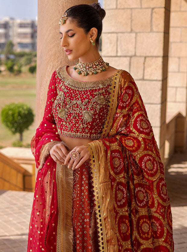 Heavy Bridal Red and Gold Lehnga Cholis 2022