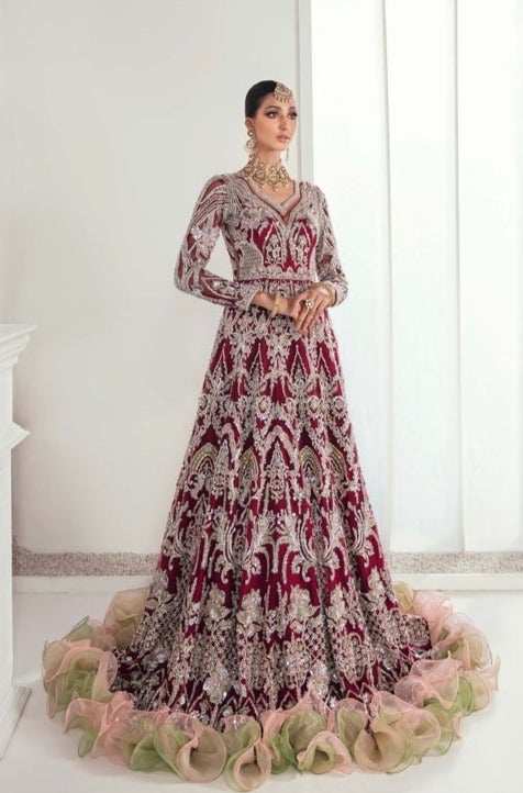 Heavy Designer Indian Red Bridal Lehenga