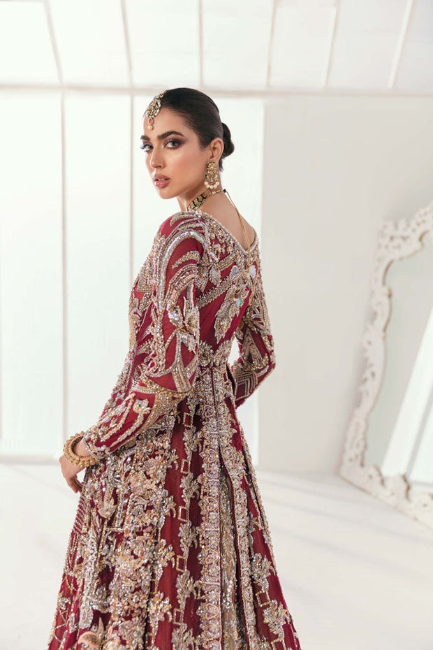 Heavy Designer Red Indian Bridal Lehenga Gown #BN1126