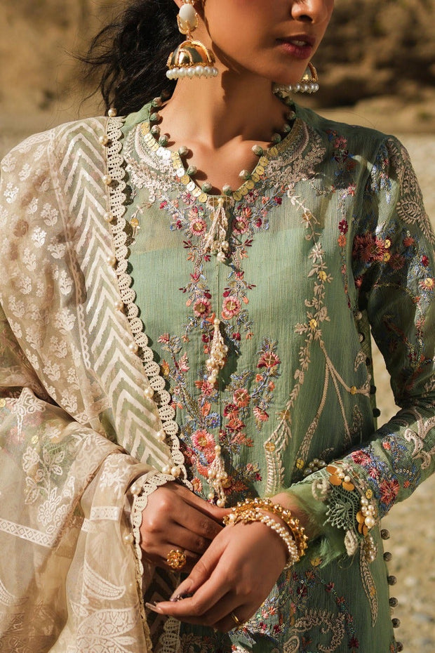 Heavy Dusty Green Kameez Salwar Pakistani Party Dress