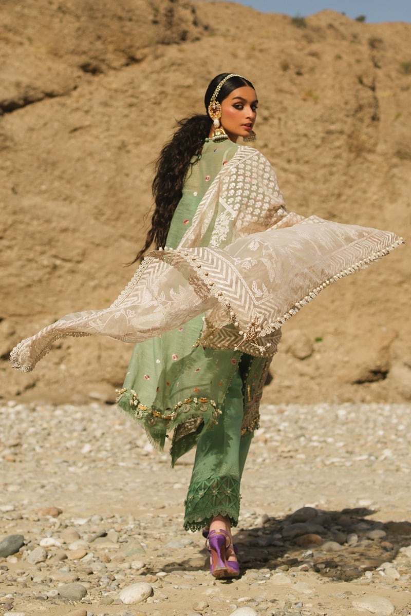 Heavy Dusty Green Kameez Salwar Pakistani Party Dresses 2023