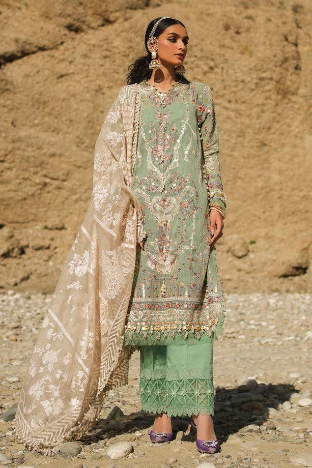 Heavy Dusty Green Kameez Salwar Pakistani Party Dresses