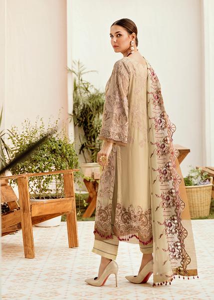 Heavy Embroidered Chiffon Dress for Wedding Party Backside Look