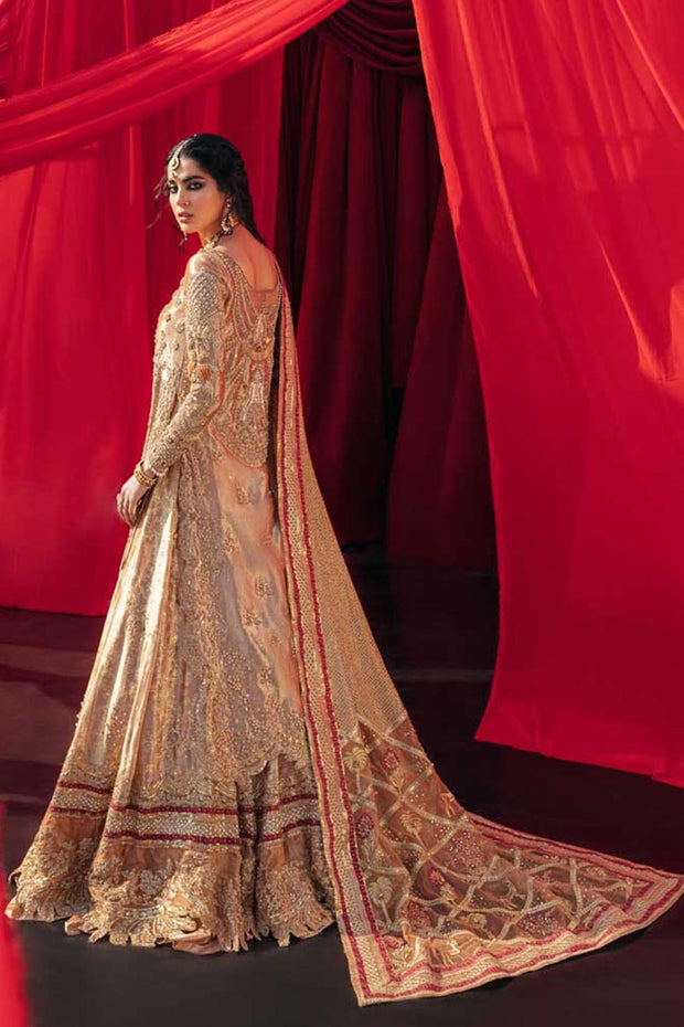 Heavy Golden Indian Bridal Wear Lehenga 2022