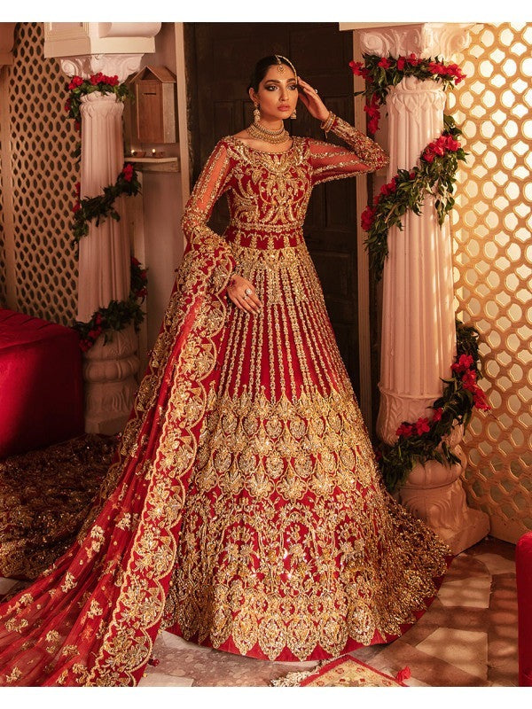 Gown Pc Wedding Lehenga Tulle Two- Piece Long Sleeves A-Line