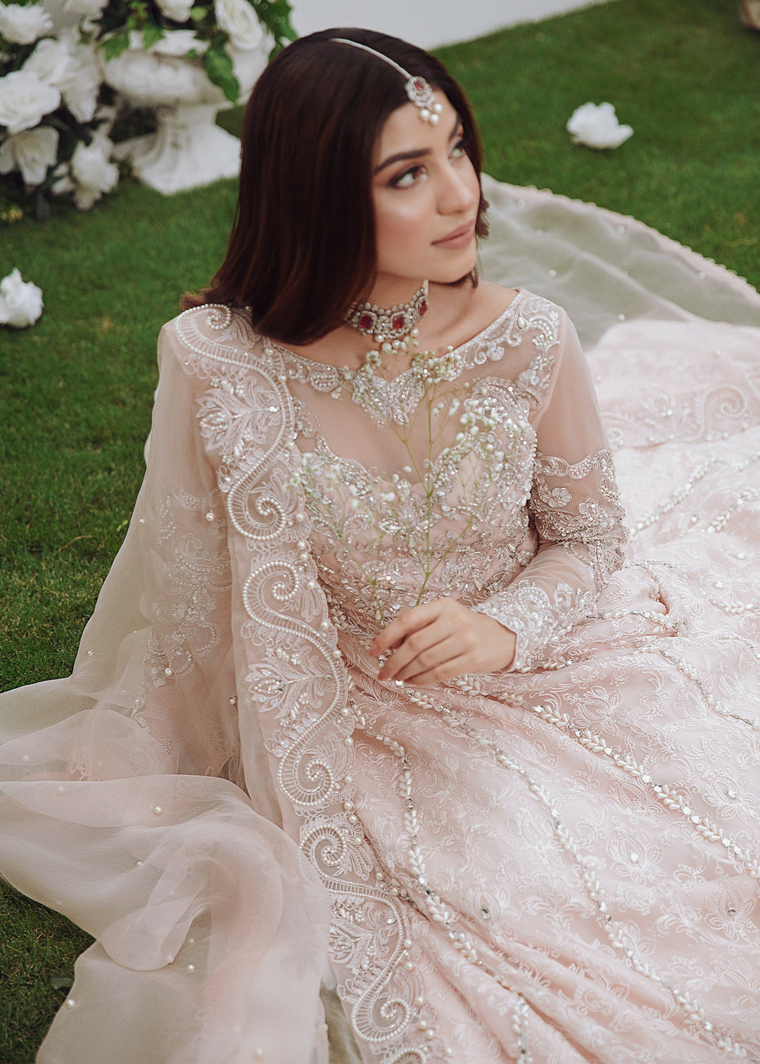 Heavy Indian Pink Lehenga for Bride