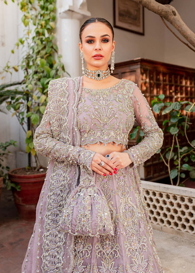 Heavy Lilac Lehenga Choli for Pakistani Mehndi Dress