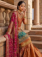 Heavy Luxury Bridal Indian Dress in Gharara Kameez 2022