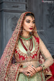 Heavy Mint Green Walima Dress 