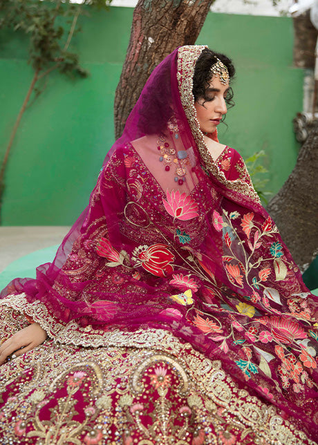 Heavy Pink Lehenga Gown for Indian Bridal Wear