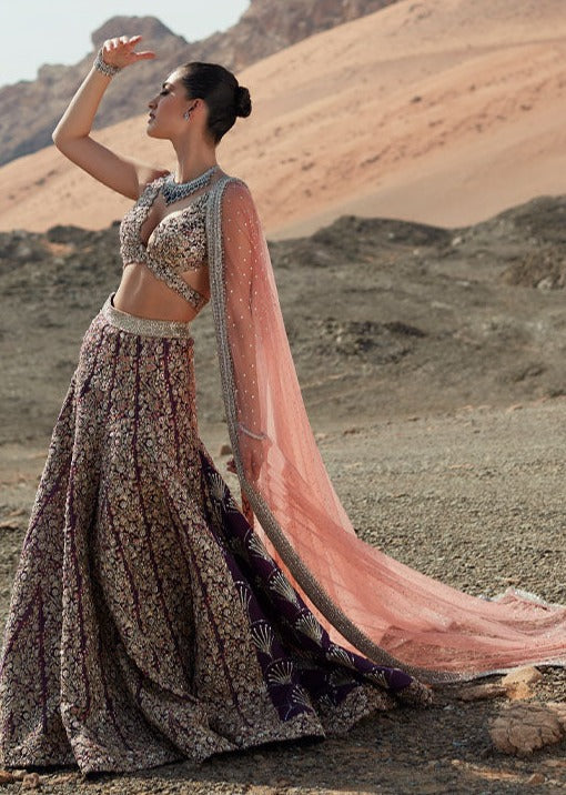 Heavy Purple Lehenga Choli Gown Indian Bridal Wear