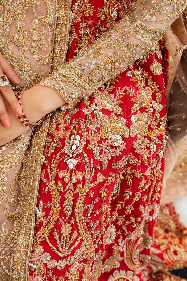 Heavy Red Golden Lehenga Choli