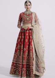 Heavy Red Golden Lehenga Choli for Indian Bridal Wear