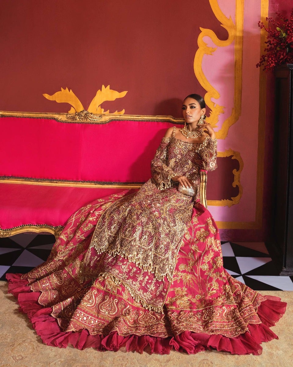 Heavy Red Indian Bridal Lehenga with Long Shirt 2022