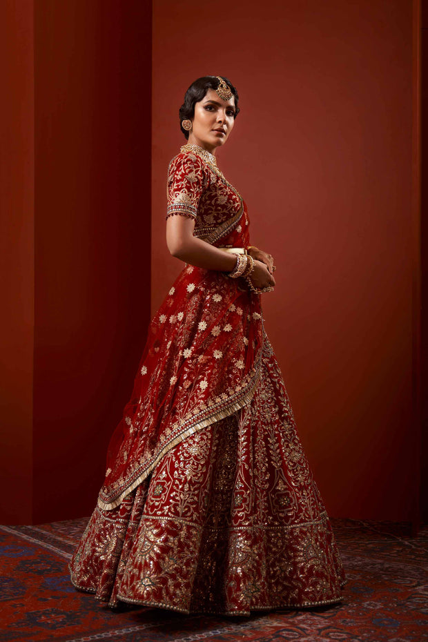 Wedding Red Bridal Lehenga Choli Stunning Heavy Wedding Red Bridal Lehenga  Choli | TheIndianFab
