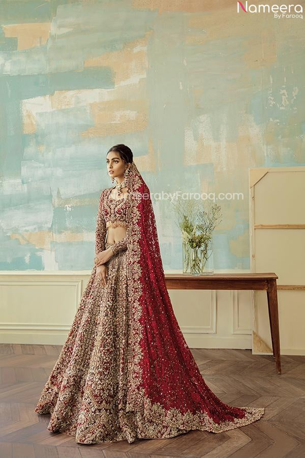 Bridal Lehenga Choli Bridal Dresses Red And Golden Designer Heavy