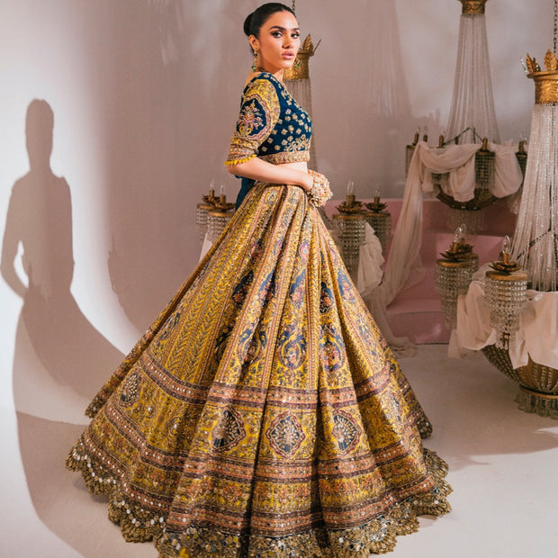 Heavy Yellow Bridal Lehenga Pakistani Wedding Dress