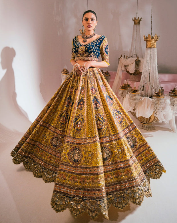 Heavy Yellow Bridal Lehenga Pakistani Wedding Dresses