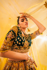 Heavy Yellow Bridal Lehenga Pakistani
