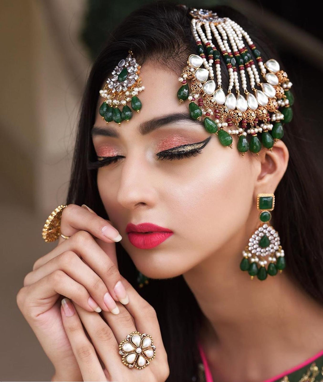 Heavy Jhumar Tikaa with Earrings 