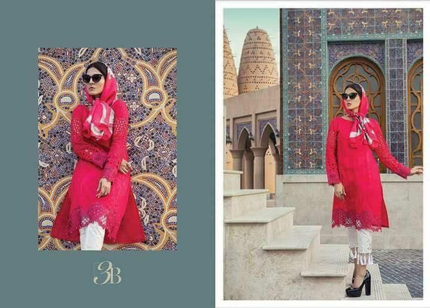 Hot Red Pakistani Lawn Kurta Dress by Maria. B