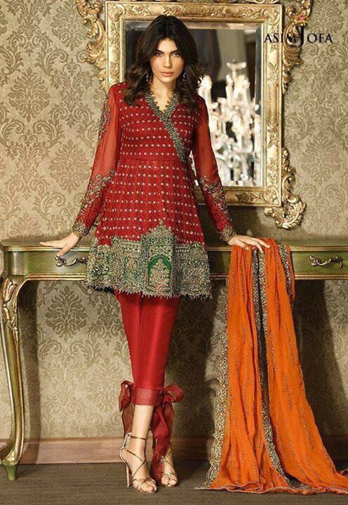 Beutifull net chiffon dress by asim jofa Model #C 517