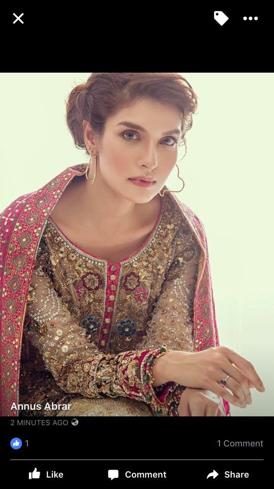 Pakistani Asian Beautiful bridal dress in golden Brown and red color Model #P 835