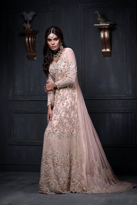 Beautifull bridal maxi in pastel pink color Model #W 847