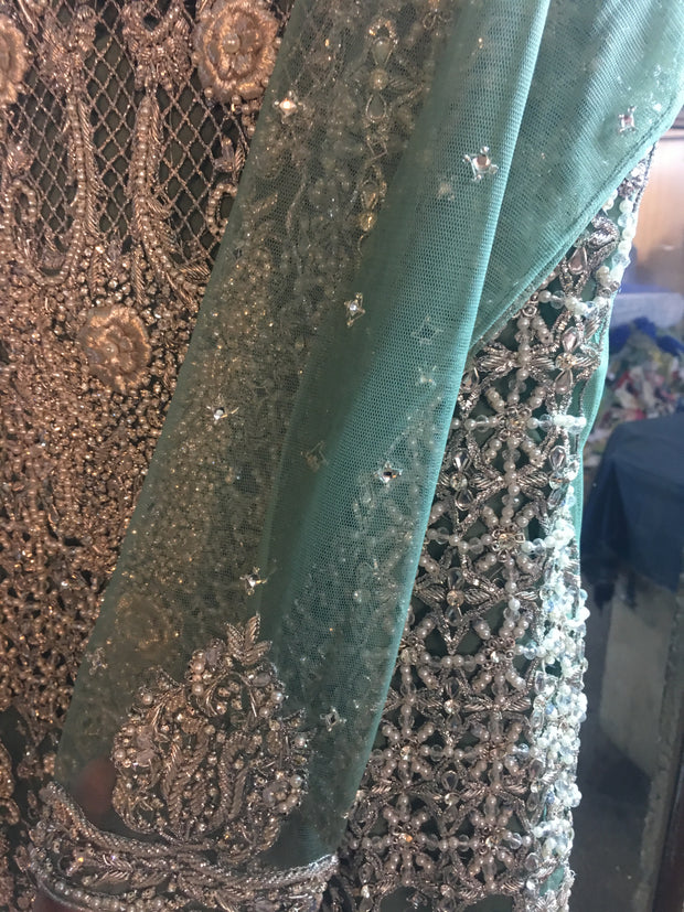 Beutifull wedding party dress dress in pistachio green color Model #W 896