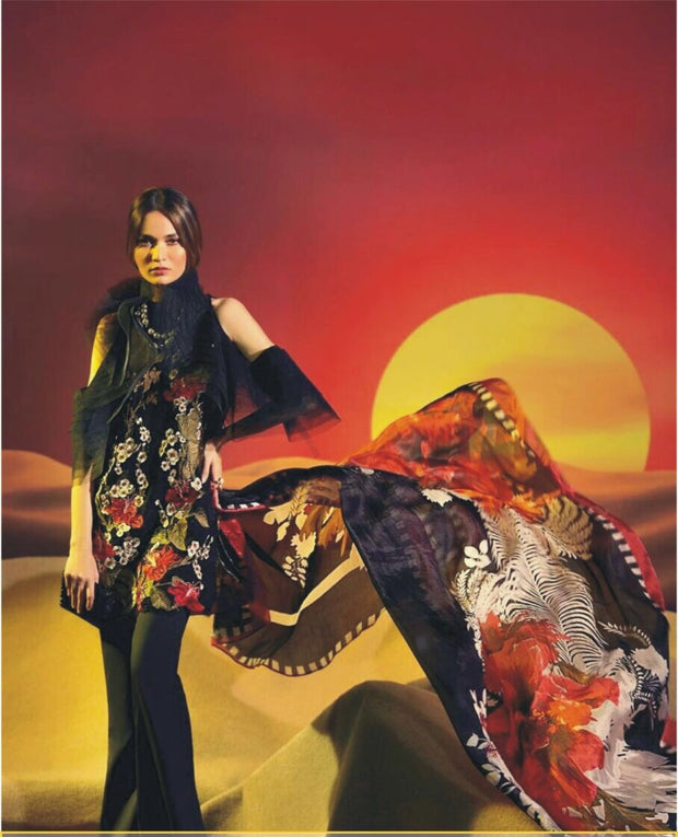 Beutifull winter dress by sana safinaz on with wooln shawl Model#W 904