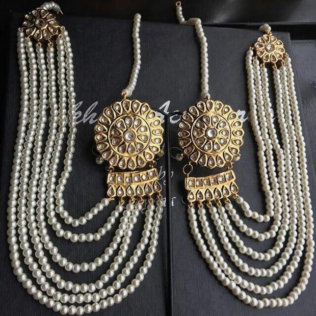 Kundan mala necklesd with beautiful pure perfection mala Model#Kundan 4