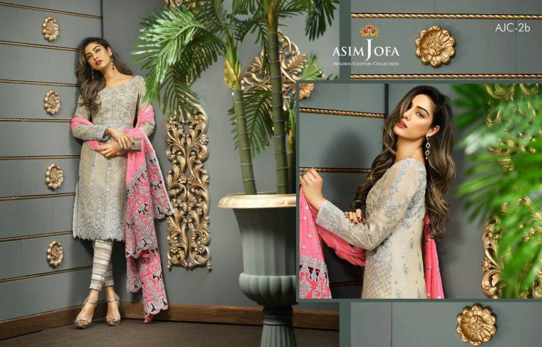 Eid dresses 2017 Lawn dress by asim jofa Model#Eid 265