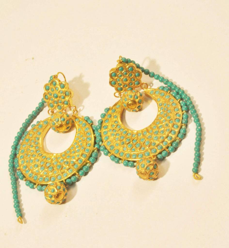 Kundan earrings in Bali style Model# Kundan 33