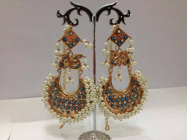 Kundan jhumka earrings Model#Kundan 34
