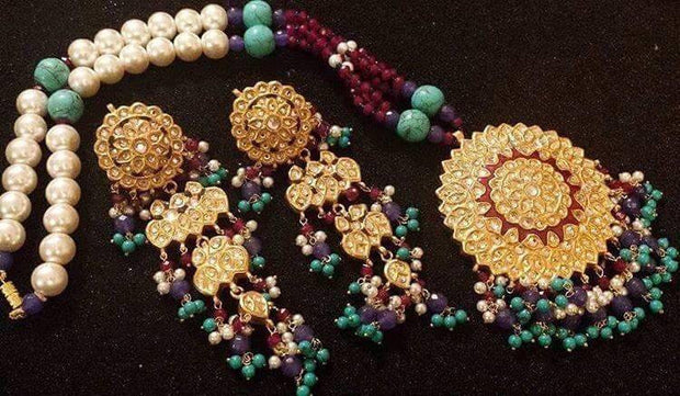 Kundan mala set and earrings Model#Kundan 41