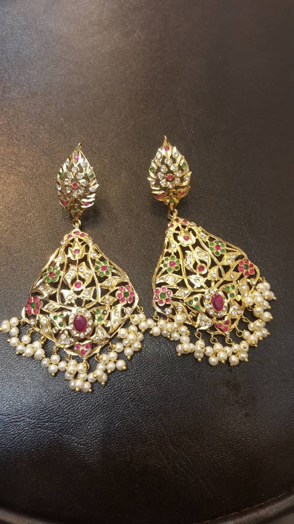 Kundan jhumka earrings Model#Kundan 38