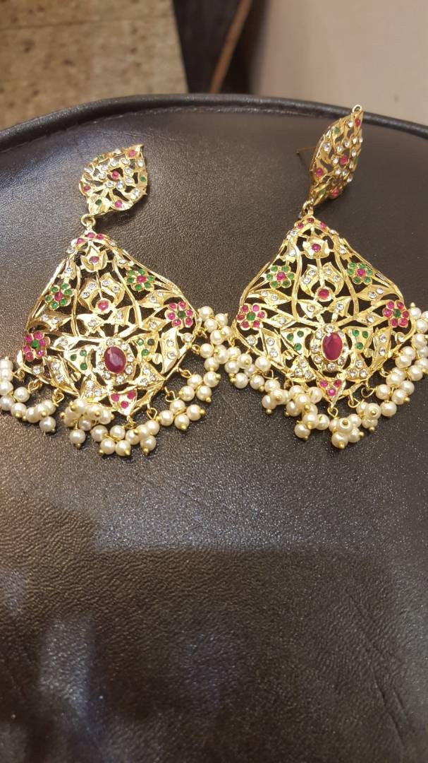 Kundan jhumka earrings Model#Kundan 38