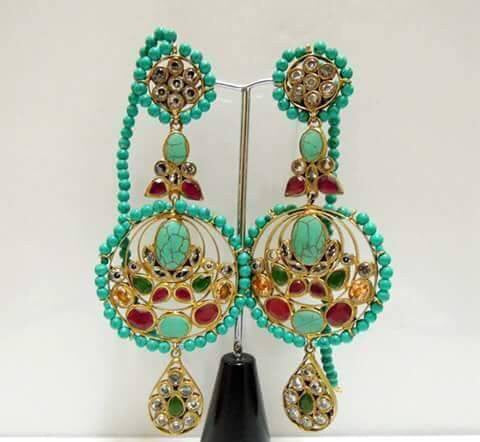Kundan earrings Model#Kundan 39