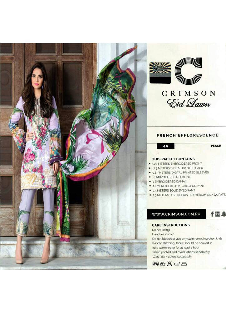 Eid dresses 2017 lawn dress crimson Model#Eid 271