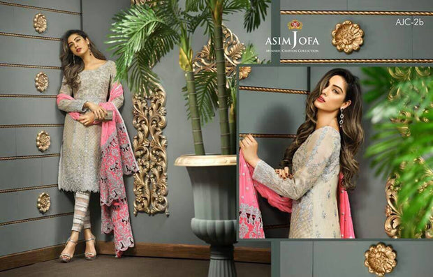 Eid dresses 2017 Chiffon dress by asim jofa Model#Eid 283