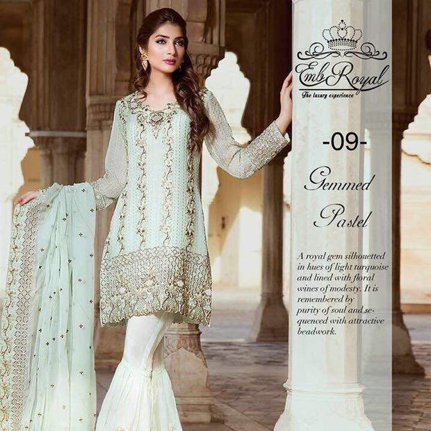 Eid dresses 2017 Chiffon dress by asim jofa Model#Eid 294