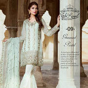 Chiffon dress by emb royal in light sky blue color Model# Eid 523