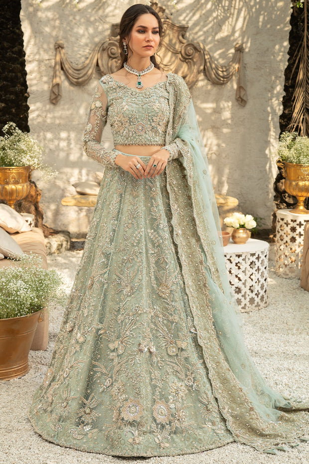 ice blue bridal dress Elegant Ice Blue Bridal Lehenga Choli Dress for Wedding LARGE