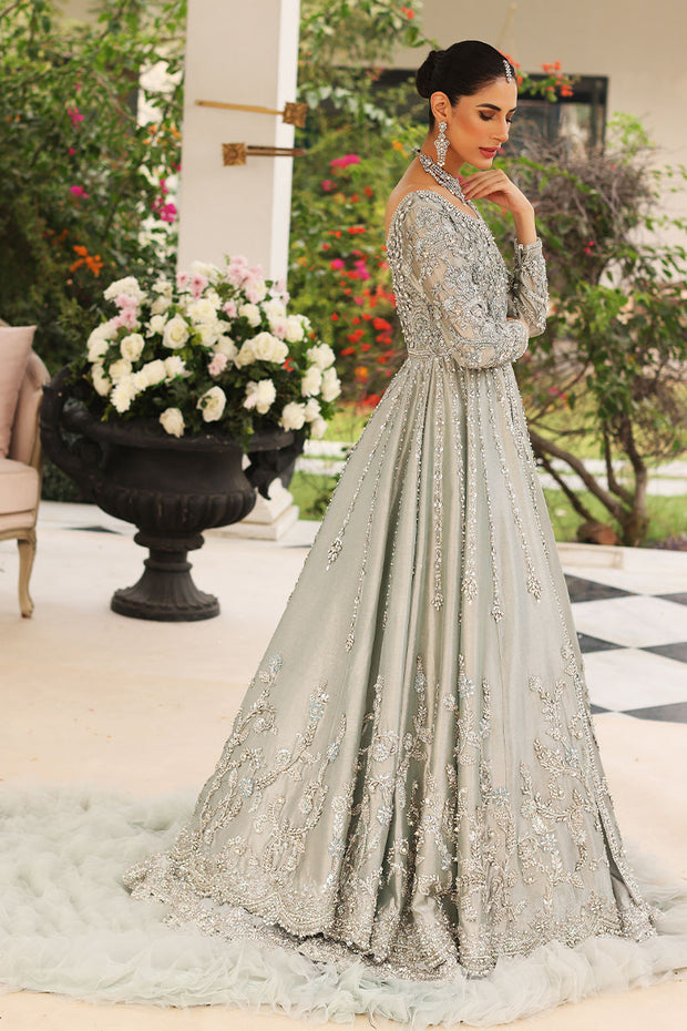 Ice Blue Lehenga Pishwas Pakistani 