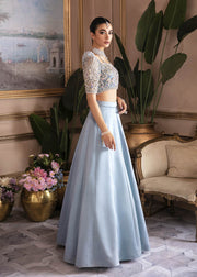 Ice Blue Pakistani Bridal Dress in Lehenga Choli Style Online