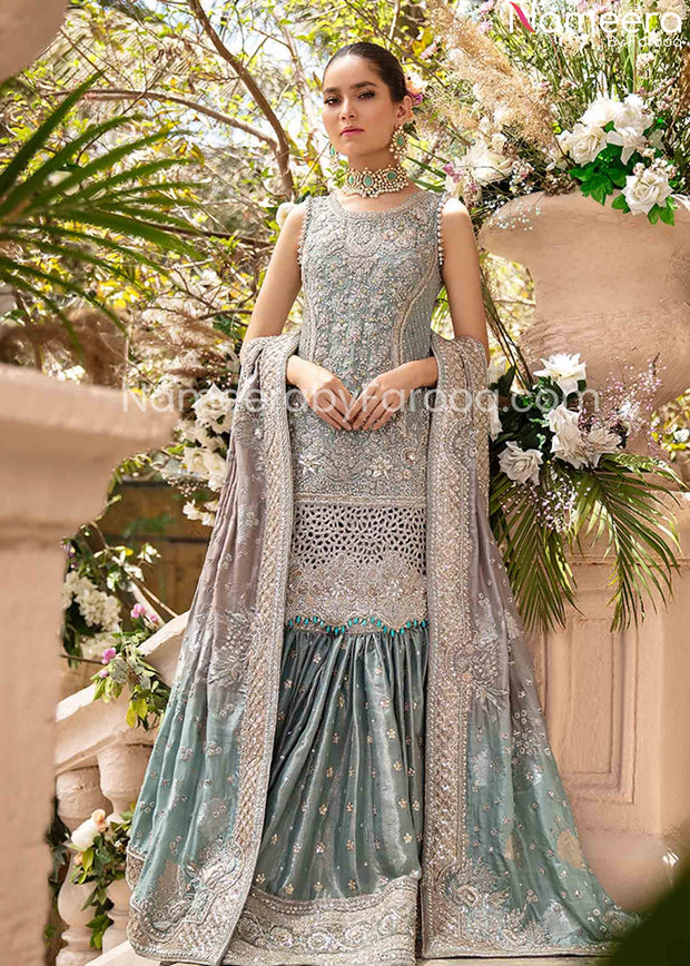 ice blue pakistani dress